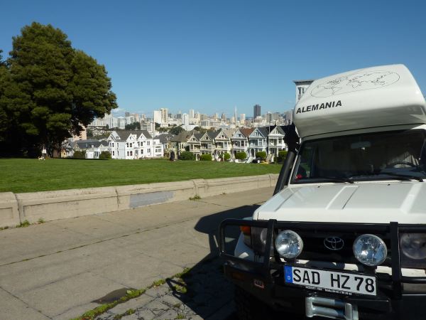 Painted Ladies with white Toyota