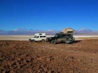 Stellplatz mit Blick auf den Salar de Atacama